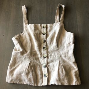 Tan button up tank top